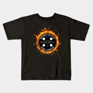 GrillGiants Flaming Hot Front Print Kids T-Shirt